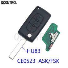 QCONTROL-mando a distancia para coche, llave con Chip ID46 para CITROEN C5 C4 C3 C2 Berlingo Picasso, bloqueo automático CE0523 ASK/FSK HU83 Blade 2024 - compra barato