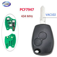 2 Buttons Remote Control Key Fob 434MHz for Renault With PCF7947 Chip VAC102 Blade 2024 - buy cheap