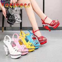 Voesnees 2021 Summer new Sansals Women Shoes Strange Seyle 14cm High Heels Sexy Pistol Heel Stripper heels Ladies Wedding Shoes 2024 - buy cheap