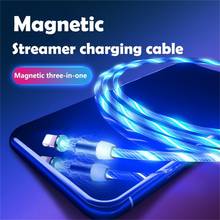 Magnetic USB Cable Flow Luminous LED Light Cable For iPhone XR X 7 8 Micro Type C Charger Fast Charging Magnet Charge Type C 2024 - buy cheap