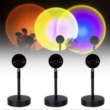 2021 LED Button Rainbow Sunset Projector Atmosphere USB Night Light Home Coffe Shop Background Wall Decoration Colorful Lamp 2024 - buy cheap