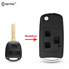 KEYYOU-funda de llave plegable con mando a distancia, 3 botones para Lexus IS200 GS300 RX300 LS400 Fob, carcasa de repuesto para llave de coche 2024 - compra barato
