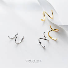 Colsmartwei 100% brincos de prata esterlina 925 autêntica, espiral com formato de onda, joia de prata esterlina minimalista para mulheres 2024 - compre barato