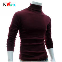 8 Color New Autumn Winter Men'S Sweater Men'S Turtleneck Solid Color Casual Sweater Men's Slim Fit Brand Knitted Pullovers 2024 - buy cheap