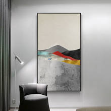 Pintura abstrata em tela, moderna, paisagem, montanha, nórdico, impressões, arte de parede, imagens para varanda, sala de estar, quarto, decoração 2024 - compre barato