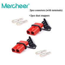 2pcs Two Holes 2PIN 350A 175A 50A Red Smh Electric Electrical Plug 6AWG /8AWG Red UPS Battery Connectors With 2 Dust Covers 2024 - buy cheap