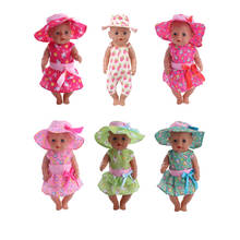 Кукольная одежда костюм = платье + шапка для 18-дюймовых американских кукол и 43 см поколения новорожденных, подарок 2024 - купить недорого
