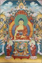 Tela bordada tibetana de 36 pulgadas, Budismo de seda, Sakyamuni, Tangka, Thangka, Mural de Buda, decoración del hogar 2024 - compra barato