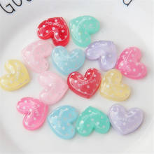 10-50Pcs Color Love Heart Flatback Planar Resin DIY Craft Supplies Kids Headwear Hair Accessories Phone Shell Ornament Patch 2024 - buy cheap