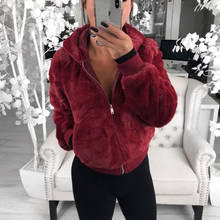 2021 novo casaco de pele do falso feminino com capuz de cintura alta moda fino preto vermelho rosa falso casaco de pele de coelho falso casacos de pele 2024 - compre barato