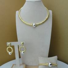 Yuminglai 2021 New Arrival 24K Elegant Simple Design Jewelry Set for Women FHK7497 2024 - buy cheap