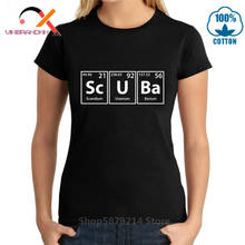 Забавная футболка для подводного плавания (Sc-U-Ba) с принтом периодических элементов, женская футболка для погружения с аквалангом, повседневные футболки для дайвинга 2024 - купить недорого
