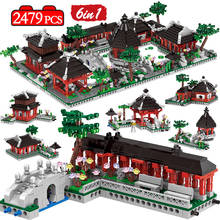6 in 1 City Garden Creative Street View Model Building Blocks House Architecture MOC Bricks Education Toys for Kids Gift 2024 - buy cheap