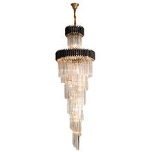 Modern Crystal Black Clear Designer LED Chandelier Lighting Lustre Suspension Luminaire Lampen For Staircase 2024 - buy cheap