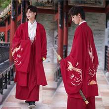 Hanfu Men Chinese Traditional Embroidery Hanfu Dress Adult Christmas Costume Hanfu Jacket Red/Black For Men&Women Plus Size 3XL 2024 - buy cheap