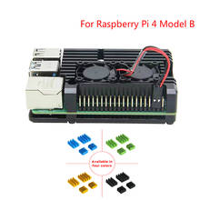 Raspberry Pi 4B чехол из алюминиевого сплава с двойным охлаждающим вентилятором алюминиевый радиатор кулер комплект радиатор для Raspberry Pi 4 Модель B 2022 - купить недорого