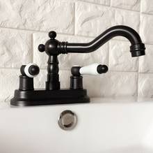 Oil Rubbed Bronze  Bathoom Kitchen Faucet Swivel Spout Dual Handles Lavatory Sink Mixer Taps Deck Mounted zhg074 2024 - buy cheap