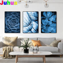 5D Round Diamond Painting Blue Succulents Plant Leaves Diamond diy Embroidery Home Decoration Mosaic puzzle Wall Art, 2024 - buy cheap