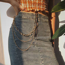 Fashion Punk Hip-hop Trendy Single/Three Layer Belt Key Chain Waist Pants Chain Jeans Long Metal Clothing Accessories Jewelry 2024 - buy cheap