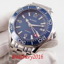 BLIGER 41mm Blue Dial Ceramic Rotating bezel Sapphire Crystal GMT Auto Date Luminous Men's Watch Automatic Movement 2024 - buy cheap