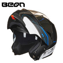 BEON-cascos de motocicleta abatible hacia arriba para hombre, casco de cara completa con doble lente para montar en Moto, Motocross, carreras, Capacete 2024 - compra barato