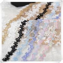 10 jardas/lote 1.7cm colorido estrela bordado laço fita diy vestido de noiva casamento costura artesanato rendas guarnições lolita acessórios 2024 - compre barato