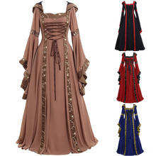 Fantasia medieval feminino para dia das bruxas, carnaval, cosplay, primeira idade, performance de palco, gótico, quadra retrô, vestido victoria 2024 - compre barato