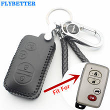 FLYBETTER Genuine Leather 4Button Keyless Entry Smart Key Case Cover For Toyota Highlander/Avalon/Camry/Sequoia/RAV4  L76 2024 - buy cheap