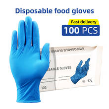 Перчатки нитриловые одноразовые, пищевые, водонепроницаемые, без аллергии, 100 шт. 2024 - купить недорого