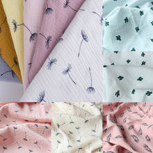 100*135cm Double Gauze 100% Cotton Fabric Dandelion Cactus Pattern Drape Cotton Fabric For Clothes Sleepwear Sewing Supplies DIY 2024 - buy cheap