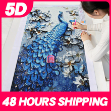 Meian 5D Special Shaped Diamond Painting Kit Peacock Orchid Mosaic Dotz Embroidery Art Full Drill Glue Poured Canvas Home Decor 2024 - купить недорого