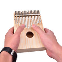 17 chave kalimba pinho sólido africano mogno dedo do polegar piano instrumentos musicais de madeira sanza mbira calimba jogar com guitarra 2024 - compre barato