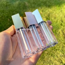 5ml cosmetic packaging hexagon silver Clear 5ml Empty Lipgloss Tube Lipstick Containers travel Refillable Bottles 2024 - buy cheap