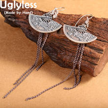 Uglyless-pendientes de borlas con múltiples cadenas para mujer, aretes de plata 925 con diseño misterioso y encantador oriental, aretes de jaspe exótico 2024 - compra barato