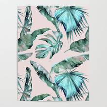 Modular Canvas Tropical Plant Hd Pictures Palm Leaves Painting Home Decor Prints Turquoise Green Poster For Living Room Wall Art 2024 - buy cheap