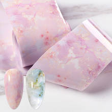 Красочные Цветочные Фольга для ногтей мраморная серия розовые синие фольга бумага для дизайна ногтей переводная наклейка слайдер наклейки для дизайна ногтей украшение 2024 - купить недорого