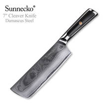 Sunnecko 7" Damascus Nakiri Knife 73 Layers Japanese VG10 Core Steel Blade Kitchen Cleaver Knives Vegetable Meat Cut G10 Handle 2024 - buy cheap