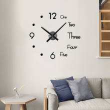 Relógio de parede grande 3d de design moderno, relógio de quartzo diy, adesivo acrílico espelhado, decoração de casa, sala de estar 2024 - compre barato