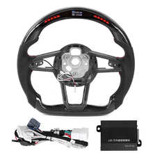 Volante con pantalla de luces de cambio LED, accesorio para Audi R8 MK2 TT/ TTS/TTRS MK3 2015 + fibra de carbono + cuero perforado Nappa 2024 - compra barato