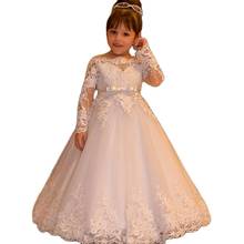 Girl Dresses for Wedding Party Tulle Princess Lace Long Sleeve Holy First Communion Gowns Party Pageant Dress For Girls 2024 - buy cheap