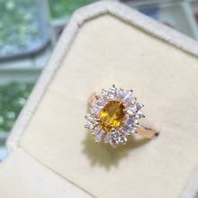 Anillos de citrino 100% Natural para mujer, joyería de plata de ley 925 auténtica, anillo de boda 2024 - compra barato