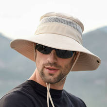Лидер продаж длинные широкие с полями, солнце шляпа дышащая шляпа для мужчин и женщин унисекс Лето Защита от ультрафиолета кепки Пешие прогулки Панама для рыбалки пляжные кепки 2024 - купить недорого