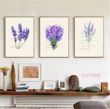 Pintura en lienzo decorativa para sala de estar, imagen Modular de arte de pared, nórdica, lavanda, combinación inglesa, póster de decoración del hogar sin marco 2024 - compra barato