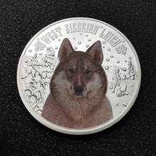 Sibirischer-moneda chapada en plata de Lobo, regalo de Año Nuevo, moneda conmemorativa de Vida Silvestre, monedas coleccionables para regalos de empresa 2024 - compra barato
