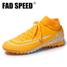 New Unisex Soccer Shoes Long Spikes TF Ankle Football Boots Outdoor Grass Cleats Kids Football Shoes chuteira futebo  Size 35-44 2024 - buy cheap