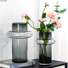 Vaso de vidro para arte abstrata, vaso de vidro transparente com flores hidropônicas, para plantas, sala de jantar, decoração de casa 2024 - compre barato