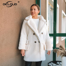 Brand Fashion Chic Teddy Bear Jackets Coats Women Winter 2021 Stylish Long Faux Fur Coat Female Thick Warm Lambs Wool Fur Jacket 2024 - buy cheap