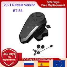 2021 Version BT-S3 Intercomunicador Moto motocicleta motorcycle intercom IPX7 FM 1000M motorcycle intercom bluetooth 2024 - buy cheap