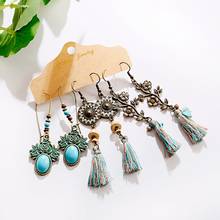 Vintage Flower Metal Drop Earrings Set For Women 2019 Fashion Tassel Earrings Boucle D'oreille Femme 2024 - buy cheap