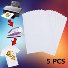 5pcs/Set T Shirt A4 Transfer Paper Iron On Heat Press Light Fabrics Inkjet Print Printing Paper For T Shirts A4 Craft 2024 - buy cheap